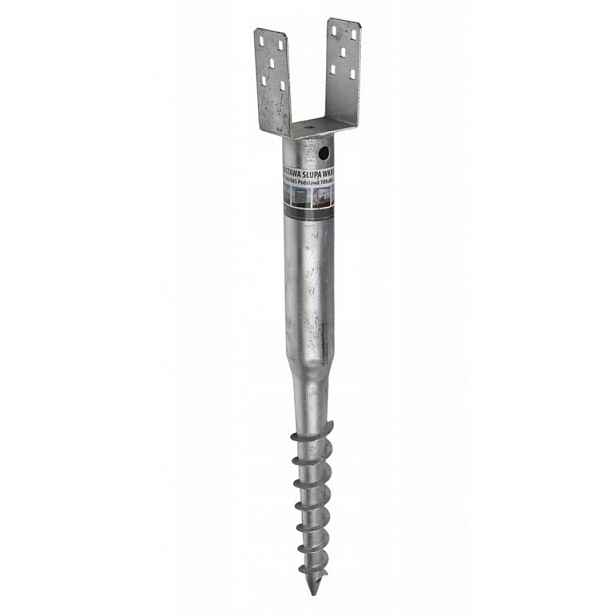 Základna sloupku kotvy zašroubovaná do země ocelová 120 x 865 mm vrták
