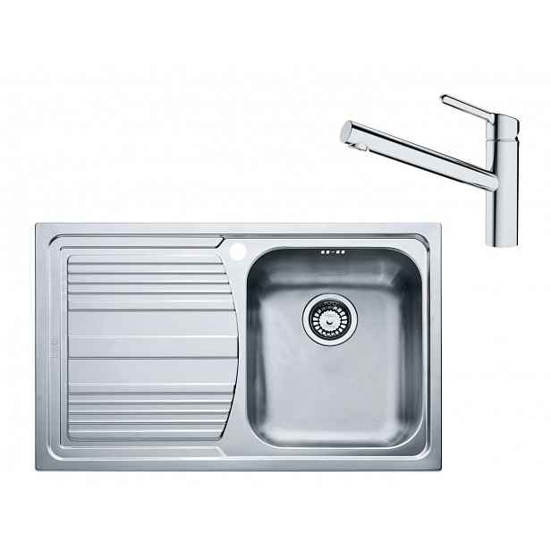 Franke - Set N86, nerezový dřez LLX 611/7 a baterie FC 3054.031, nerez/chrom 101.0650.596
