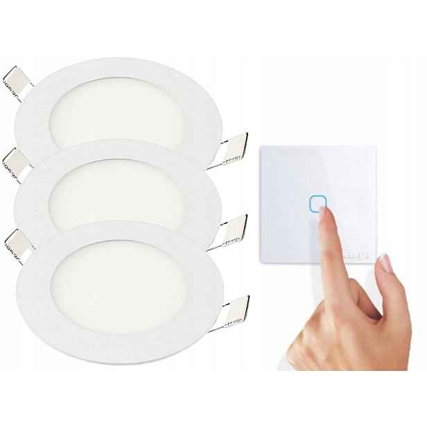 Sada Tenký panel Led svítidlo 6W 3x Vypínač