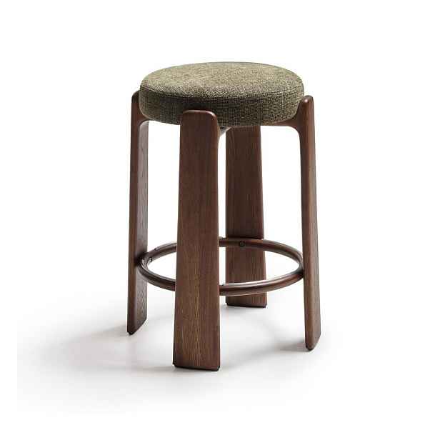 Zelená/v tmavě přírodní barvě barová stolička z jasanového dřeva (výška sedáku 75 cm) Granite – Kave Home
