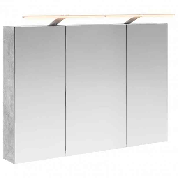 vidaXL Koupelnová zrcadlová skříň Betonově šedá 100 x 14,5 x 70 cm