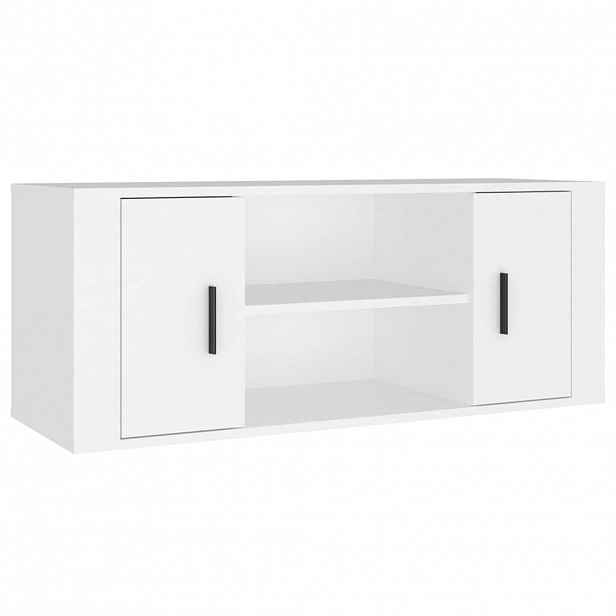 vidaXL TV skříňka bílá 100 x 35 x 40 cm kompozitní dřevo