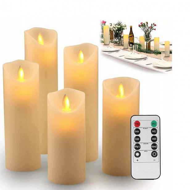 Sada 5 Led Svíček S Efektem Plamene, Usb, Vosk Ovladače
