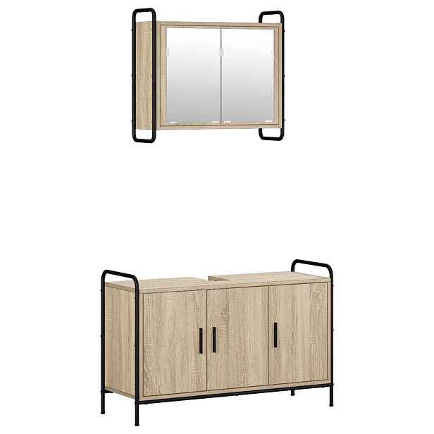 vidaXL Sada koupelnových skříněk 2 ks Dub sonoma 65,5 x 34 x 61 cm