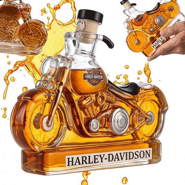 Karafa na whisky 350 ml průhledná s víčkem pro sběratele