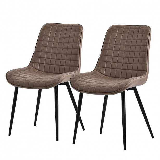 ML-DESIGN JÍDELNÍ ŽIDLE, sada 2 ks, hnědá, umělá kůže