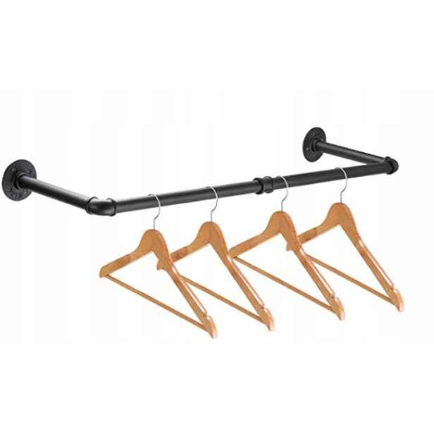 Nástěnný věšák na oblečení loft černý 90 cm
