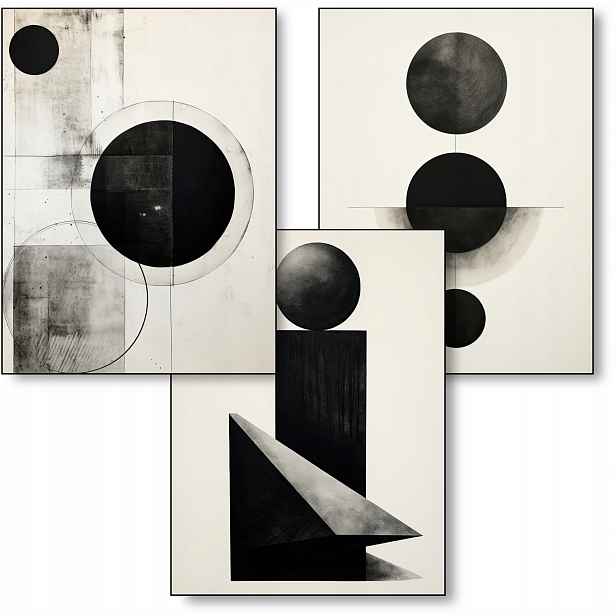 Obrazy do pokoje plakát 3 kusy A1 59,4x84 cm moderní abstrakce béžová#552