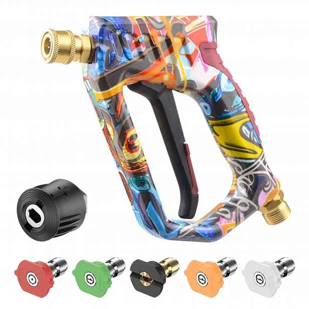 Pistole pro tlakový čistič K2-K7 M22 14 mm 5 trysek Quick Connect 4000 Psi