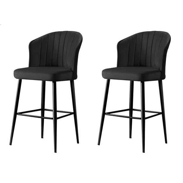 Sada barových židlí Rubi Black and Black, 2 ks, 2 ks