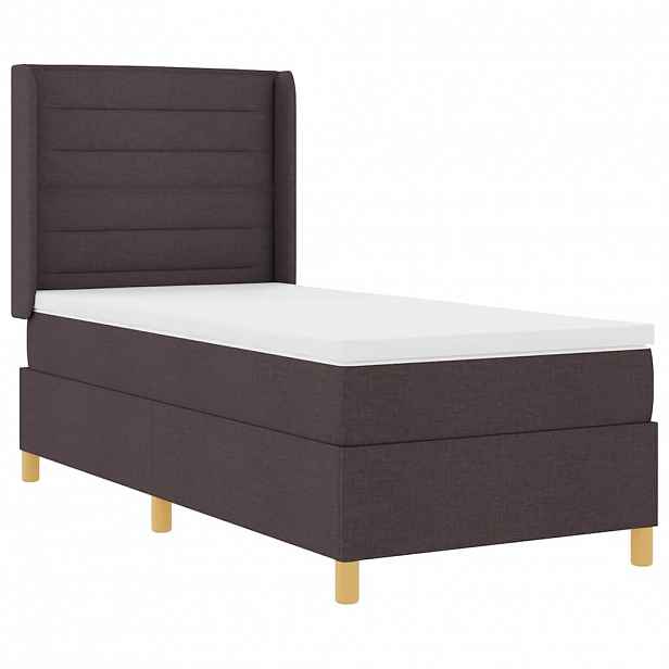 vidaXL Postel s boxspringem s LED pásky Hnědá 100 x 200 cm textil