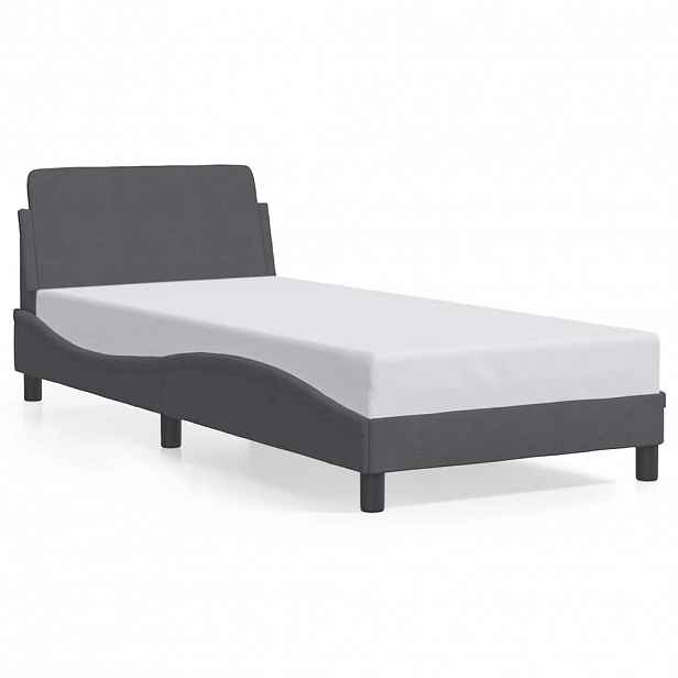vidaXL Rám postele Dover tmavě šedá 90 x 190 cm samet