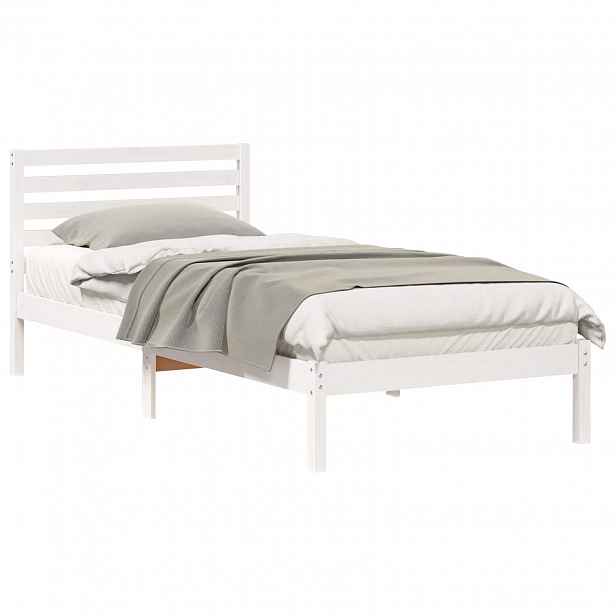 vidaXL Rám postele s čelo Bílá 80 x 210 cm Masivní borové dřevo