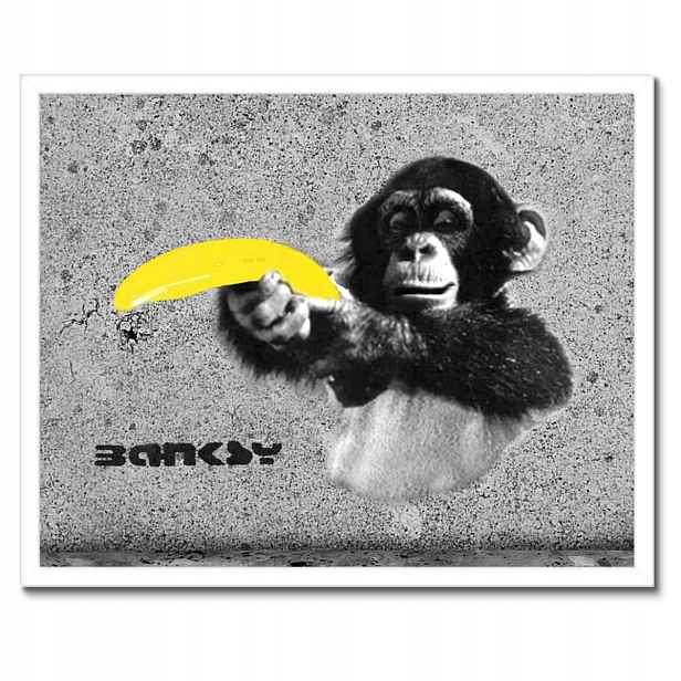 Plakáty v rámu 50x40 Banksy Banán Opice