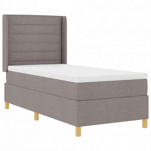 vidaXL Postel s boxspringem s LED pásky Taupe 100 x 200 cm textil
