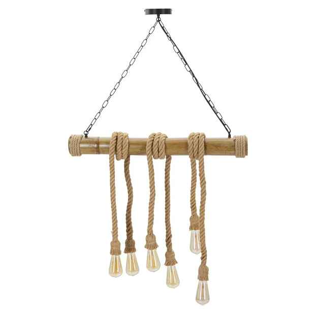 Mauro Ferretti Závěsný lustr Bamboo 120 cm hnědý