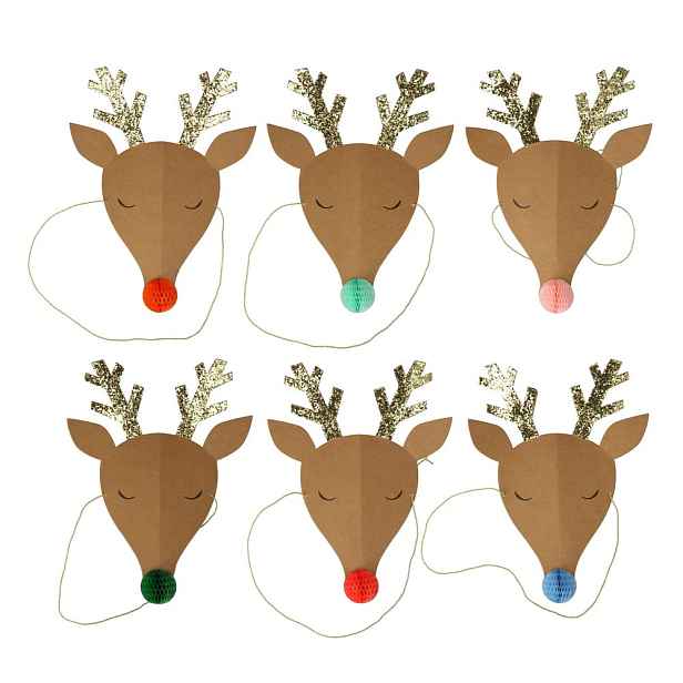 Párty čepičky v sadě 6 ks Reindeer – Meri Meri