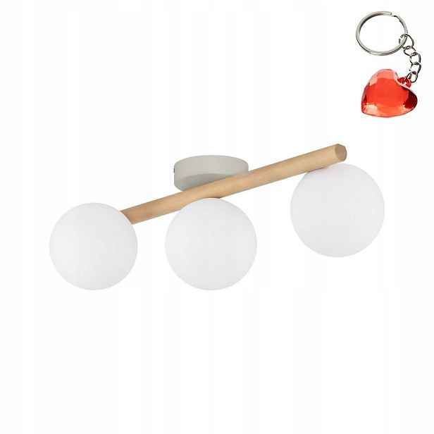 Stropní nástěnné svítidlo Estera Dřevo Bílá 3 zdroje G9 17 cm Tk Lighting