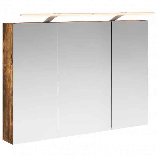 vidaXL Koupelnová zrcadlová skříň Kouřový dub 100 x 14,5 x 70 cm