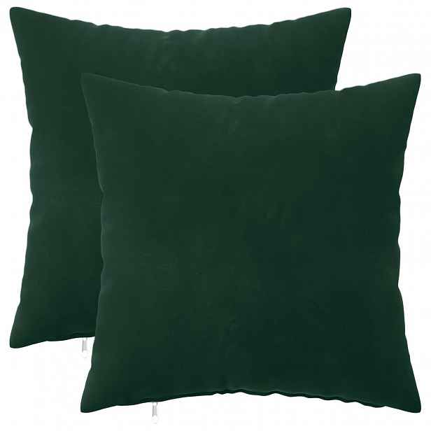 vidaXL Povlak na polštář 2 pcs HEERLEN Tmavě zelená 35 x 35 cm Samet