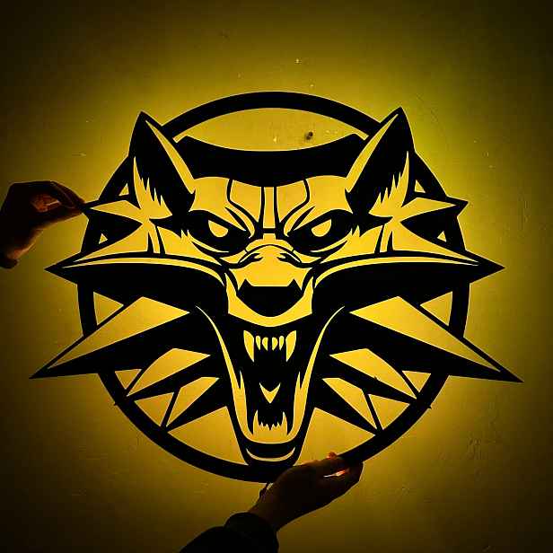 Zaklínač Divoký hon Dřevěný 3D obraz Noční Lampa Led Dárek