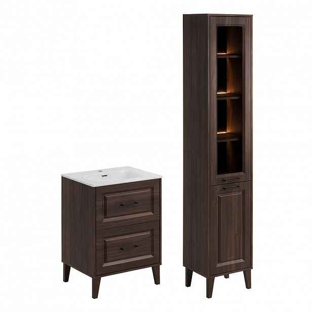 Petits-meubles KOUPELNOVÝ NÁBYTEK 61cm Moka 2er-Set Dřevo