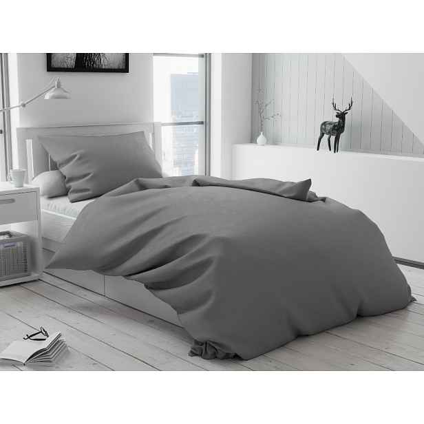 Krepové povlečení Lux šedé knoflík