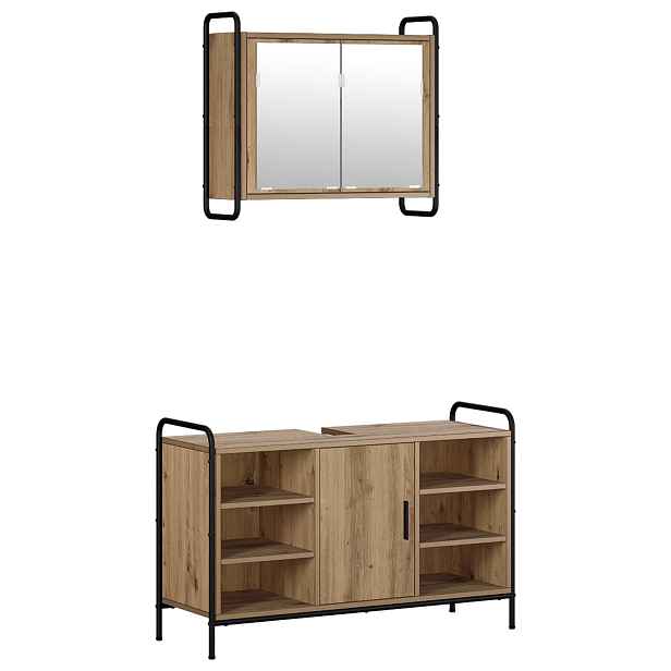 vidaXL Sada koupelnových skříněk 2 ks Dub artisan 65,5 x 34 x 61 cm