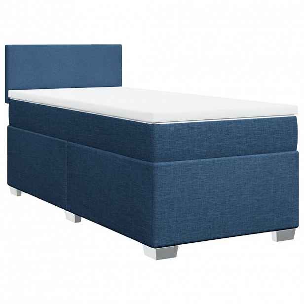 vidaXL Box spring postel s matrací modrá 80x200 cm textil