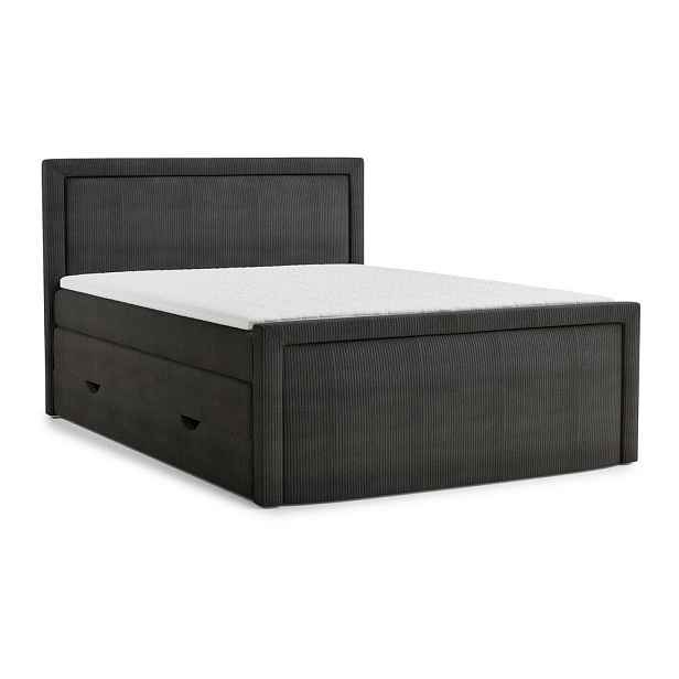Antracitová boxspring postel s úložným prostorem 180x200 cm Fresco – Maison de Rêve
