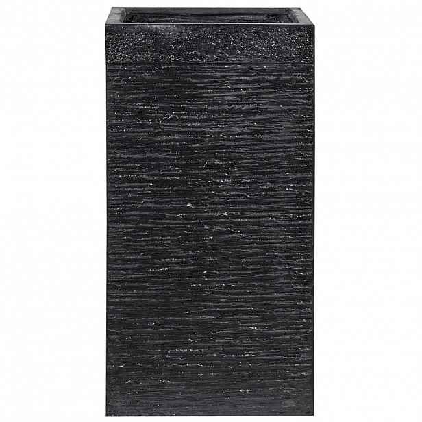 Beliani KVĚTINÁČ černý čtvercový 40/40/77 cm Dion