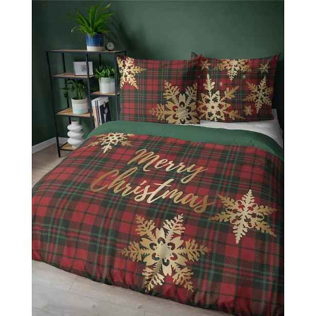 Detexpol 5301 Veselé Vánoce Povlečení červené