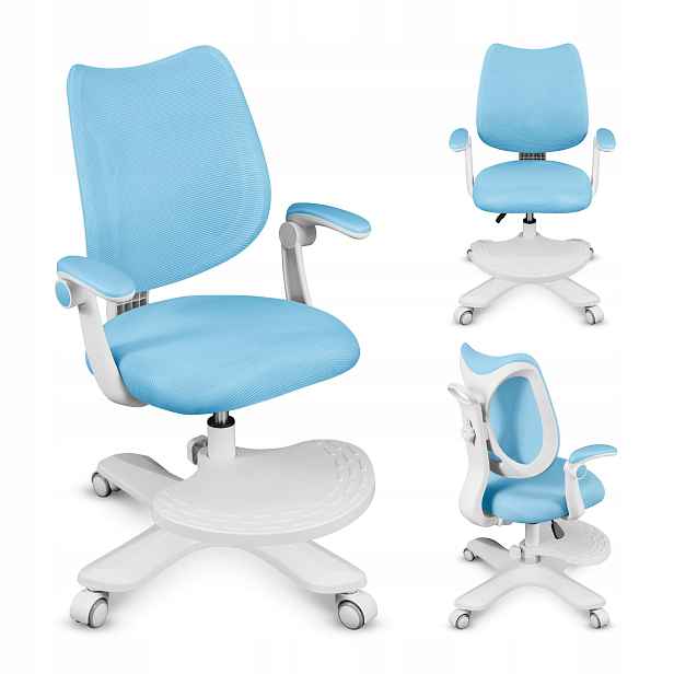 Dětská otočná ergonomická židlička s podnožkou Junior 4.6 Modrá