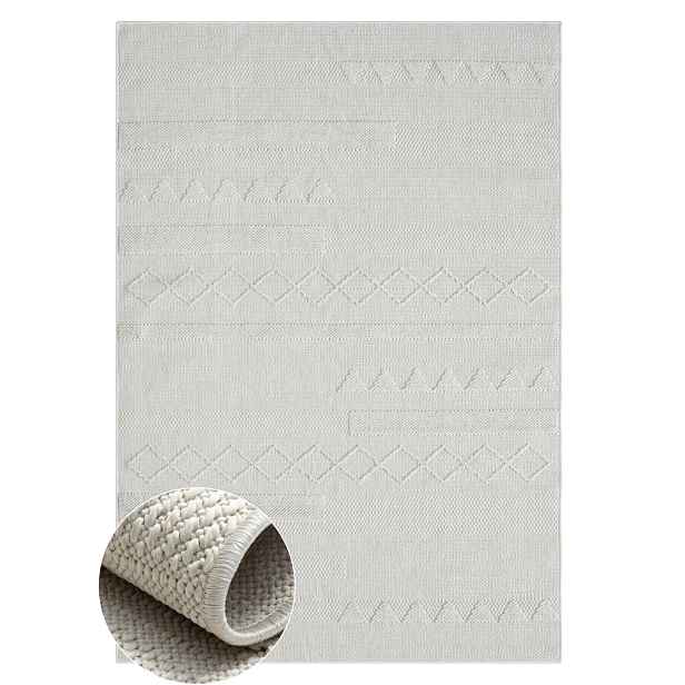Kusový koberec Velvet Vista cream – na ven i na doma, 80x150, bílá, chodba / předsíň, My Flair
