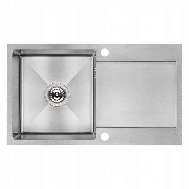 Ocelový Dřez Inox 76 x 44 CM Se Zápustným Odkapávačem A Sifonem