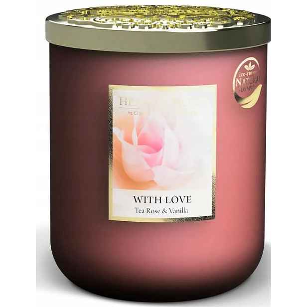 Velká Svíčka Heart & Home S Milující Růžovou A Vanilkovou Sójovou Svíčkou