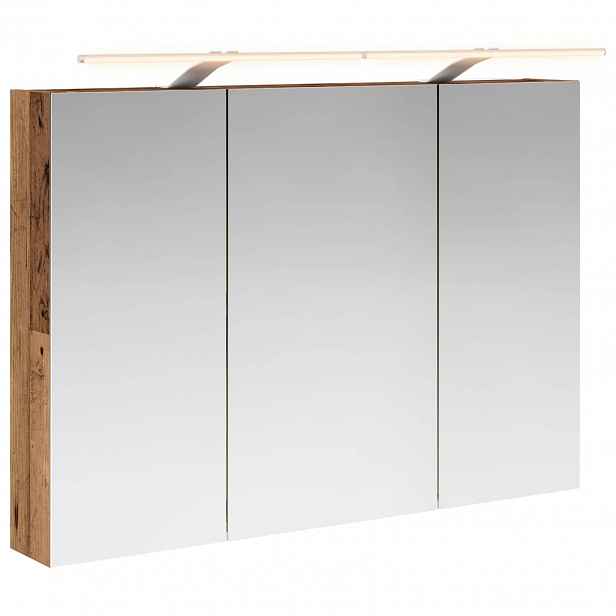 vidaXL Koupelnová zrcadlová skříň Staré dřevo 100 x 14,5 x 70 cm