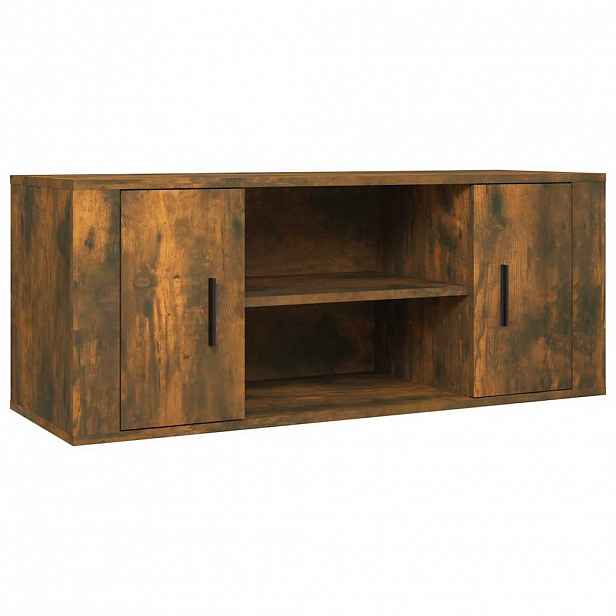 vidaXL TV skříňka kouřový dub 100 x 35 x 40 cm kompozitní dřevo