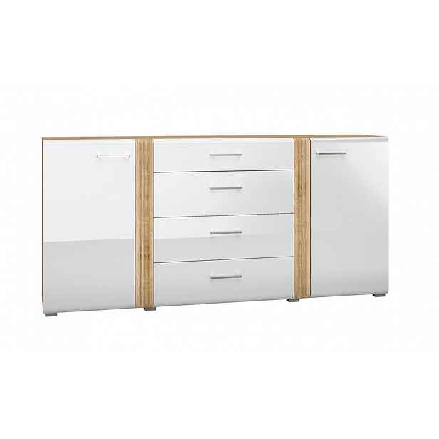 Kombinovaná komoda ALIZA - šířka 190 cm, dub castello / bílá