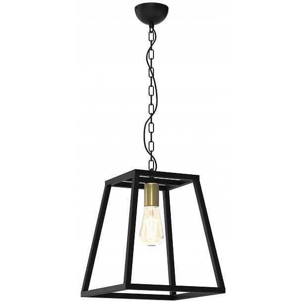 Závěsná lampa Frame Černo-zlatá 1xE27 Loft Klec do kuchyně nad ostrov