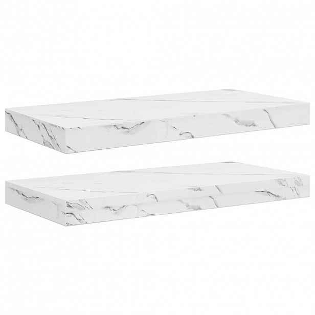 vidaXL Nástěnná polička 2 ks Bílý mramor 50 x 23,5 x 3,8 cm