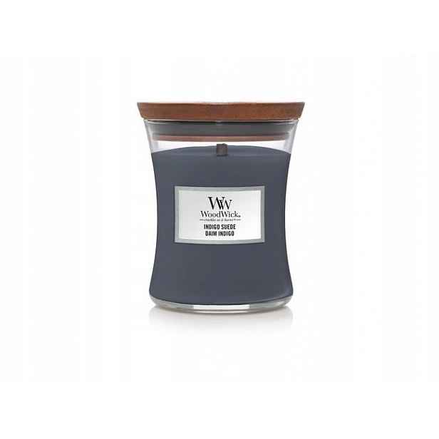WoodWick střední svíčka Indigo Suede 275 g