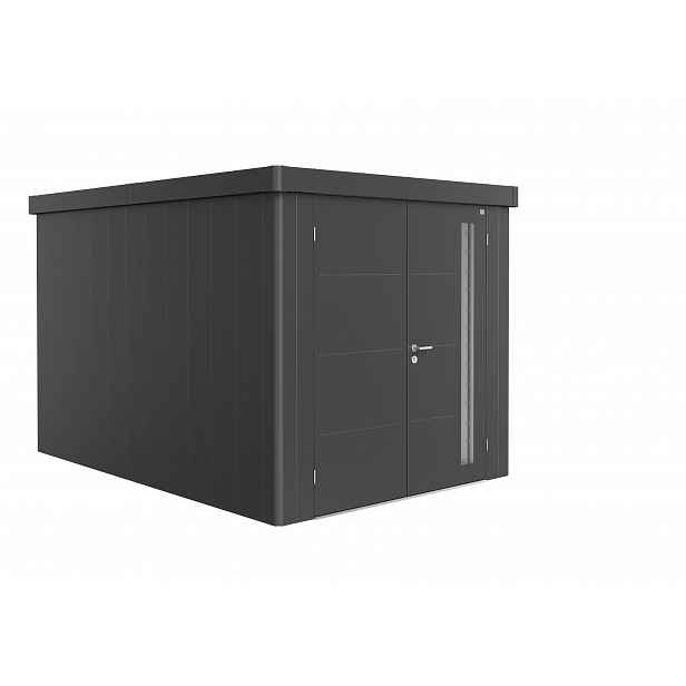 Zahradní domek NEO 4B, tmavě šedá, dvoukřídlé dveře BH85072