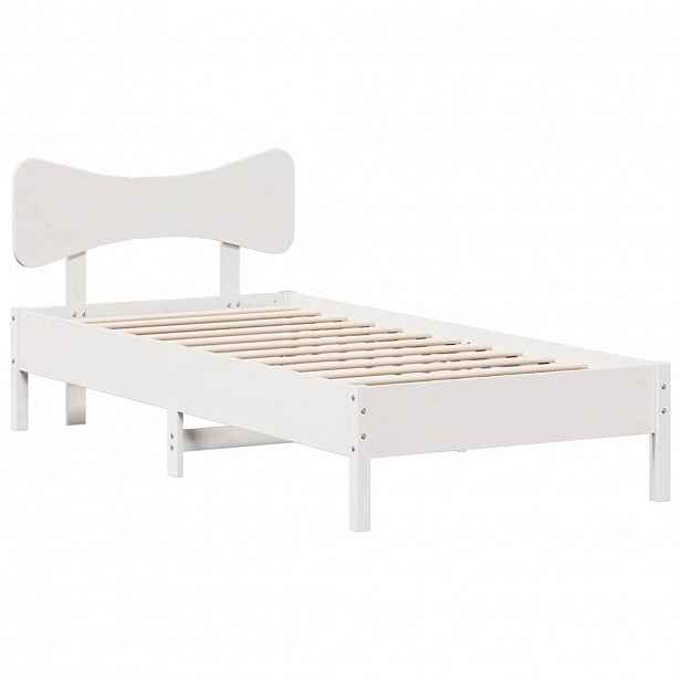 vidaXL Postel bez matrace bílá 75 x 190 cm masivní borovice