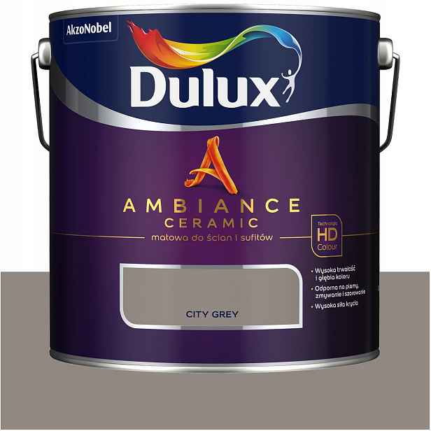 Dulux barva na stěny keramická Ambiance Ceramic City Grey 2,5L