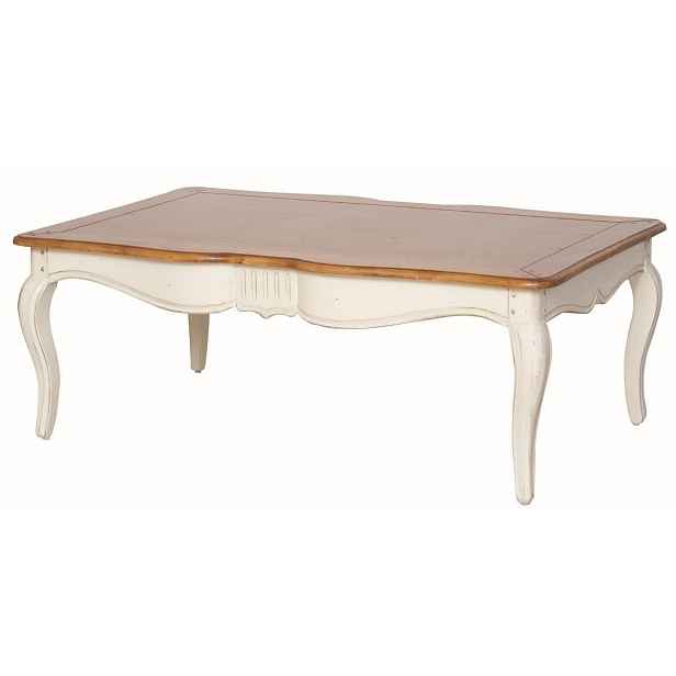 LivinHill Konferenční stolek Verona 122 cm z masivu hnědý/béžový