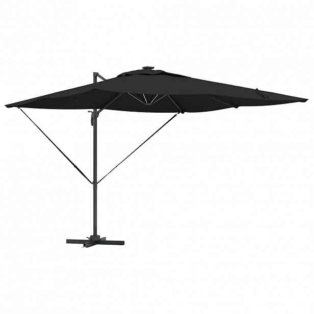vidaXL Slunečník Černá 286 x 284 x 270 cm Hliník a polyester