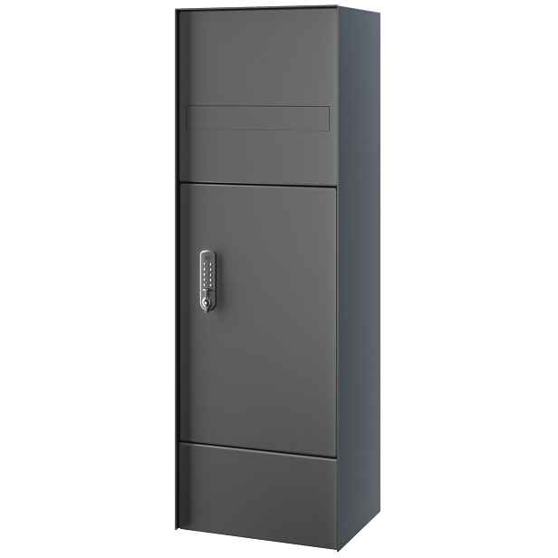 Box na balíky s poštovní schránkou JAP Liberty Messenger RAL 7016 400×400×1 500 mm
