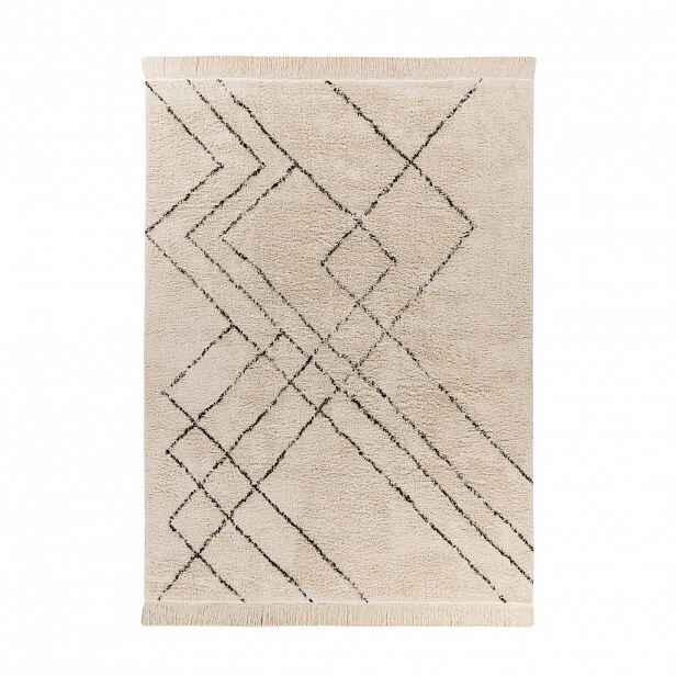 KOBEREC, 120/170 cm krémová, černá