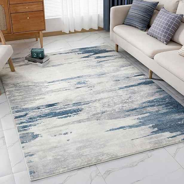 Koberec Vk Living 80x150 cm abstraktní modrošedý protiskluzový